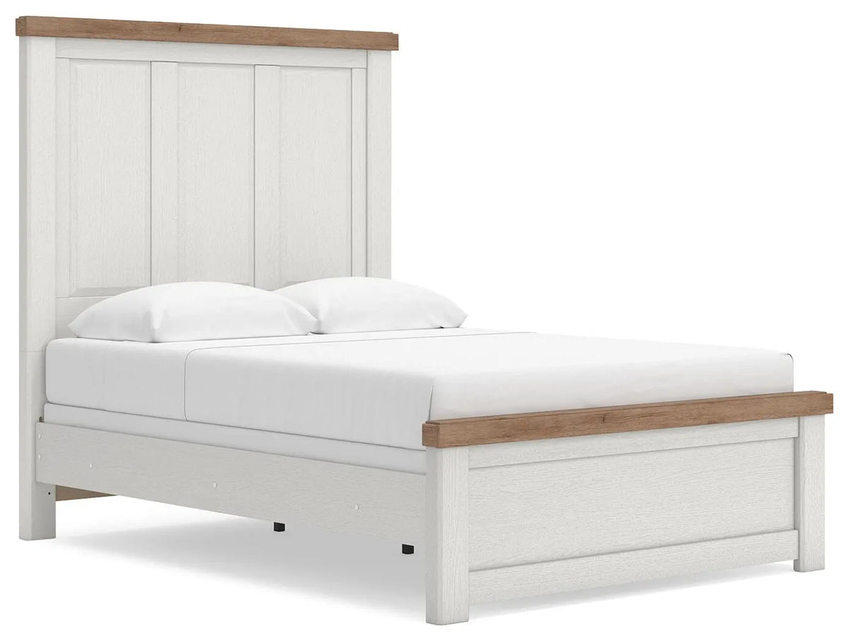 Savonport Full Panel Bed - White/Brown