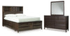 Vanmore Full Storage Bed, Dresser and Mirror