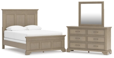 Vallardia Queen Panel Bed, Dresser and Mirror