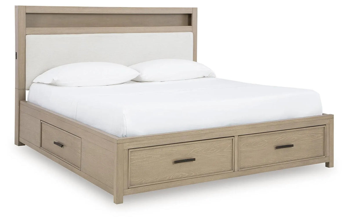 Calmoro Queen Bookcase Bed - Gray