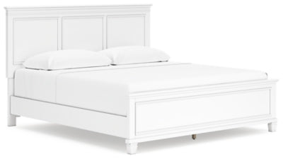 Cama con paneles Fortman King - Blanco