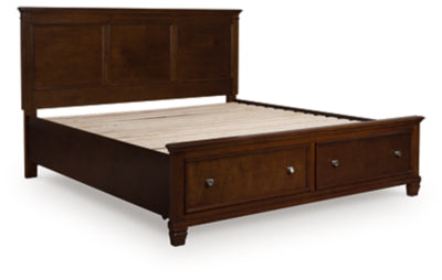 Cama King con almacenamiento y paneles Danabrin