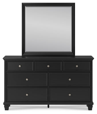Lanolee Dresser and Mirror - Black
