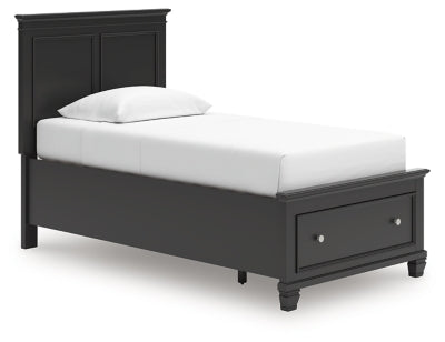 Cama doble con almacenamiento y paneles Lanolee