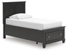 Cama doble con almacenamiento y paneles Lanolee