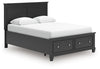 Cama Queen Lanolee con almacenamiento y paneles