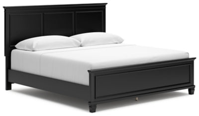 Cama King con paneles Lanolee - Negro