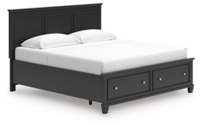 Cama King Lanolee con almacenamiento y paneles