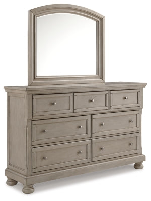 Lettner Dresser and Mirror - Light Gray