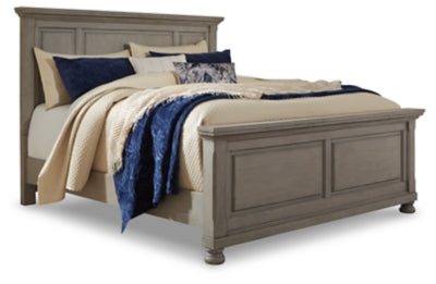 Cama Lettner King con paneles - Gris claro