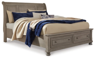 Cama tipo trineo Lettner Queen con 2 cajones de almacenamiento