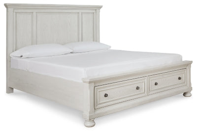 Robbinsdale Queen Panel Storage Bed - Antique White