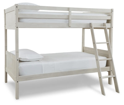 Litera individual Robbinsdale con escalera - Blanco antiguo