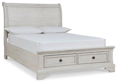 Robbinsdale Full Sleigh Storage Bed - Antique White