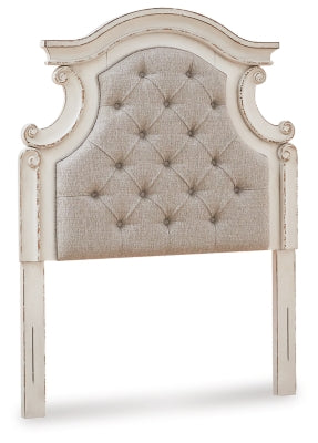 Realyn Twin Upholstered Panel Headboard - Chipped White
