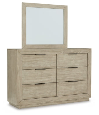 Hennington Dresser and Mirror - Bisque
