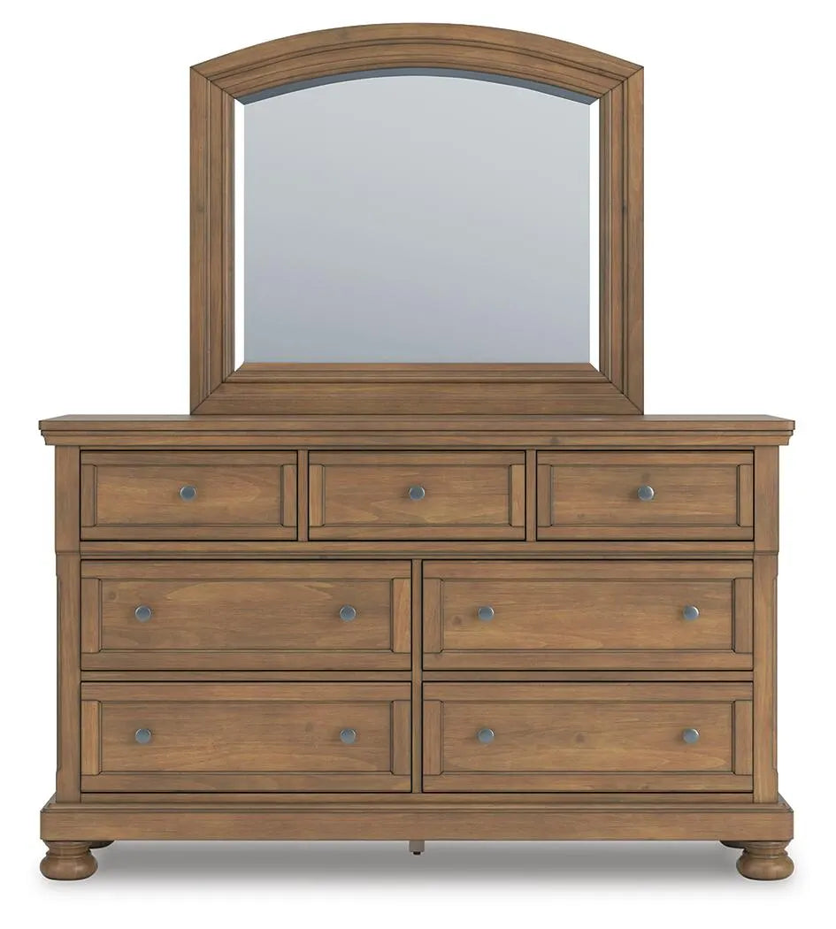 Vandenmore Dresser and Mirror - Medium Brown