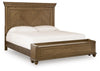Cama King con almacenamiento y paneles Waynely
