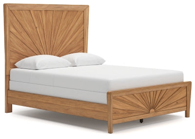 Takston Queen Panel Bed - Light Brown