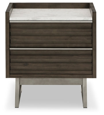 Arkenton Nightstand - Grayish Brown/White