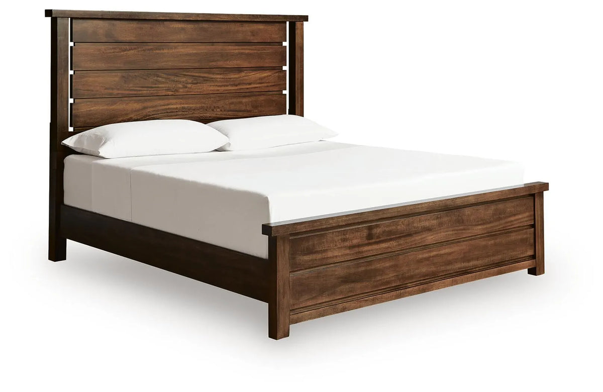 Cama con paneles Kristiland King - Marrón cálido