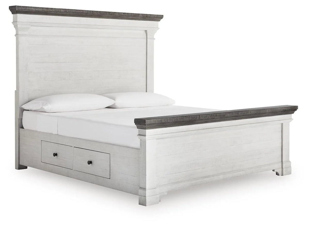 Havalance Queen Panel Storage Bed - White/Gray