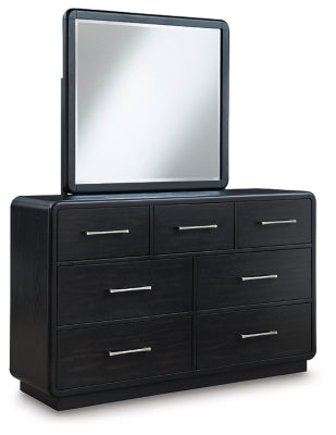 Rowanbeck Dresser and Mirror - Black