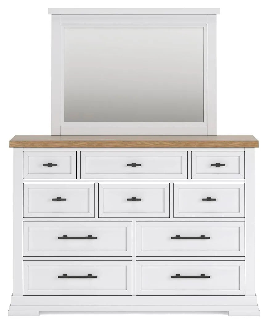 Ashbryn Dresser and Mirror - White/Natural