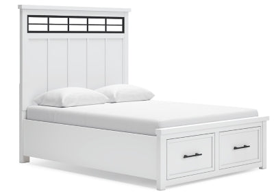 Cama Queen Ashbryn con almacenamiento y paneles