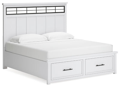 Cama Ashbryn King con almacenamiento y paneles