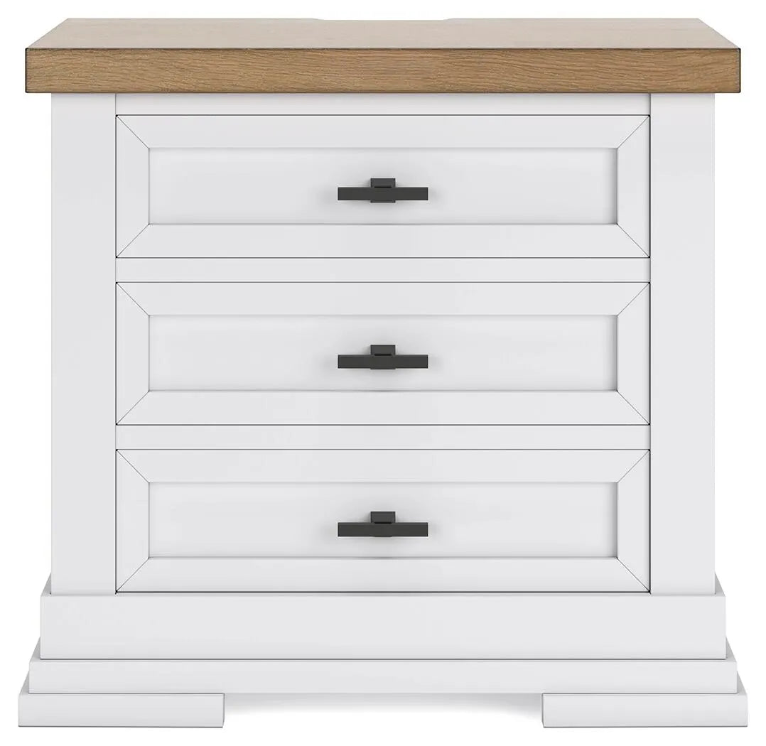 Ashbryn Nightstand - White/Natural