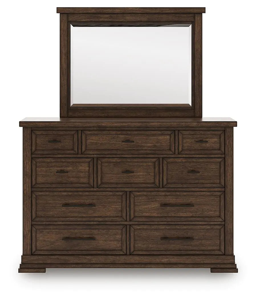 Taffenbrook Dresser and Mirror - Medium Brown