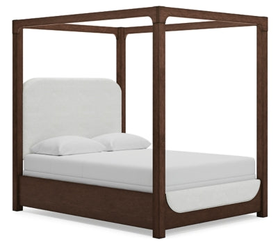 Cama con dosel tapizada Queen de Breckington