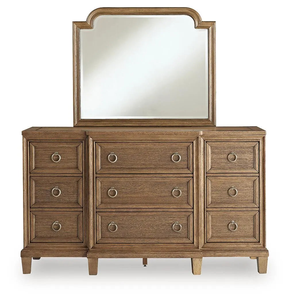 Jorlaina Dresser and Mirror - Brown