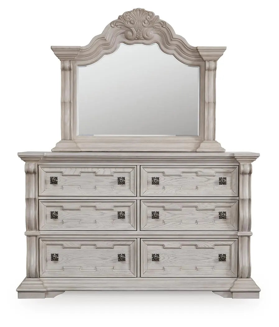 Andonhall Dresser and Mirror - Antique White