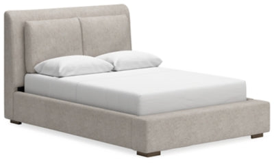Cama tapizada Cabalynn Queen - Marrón claro