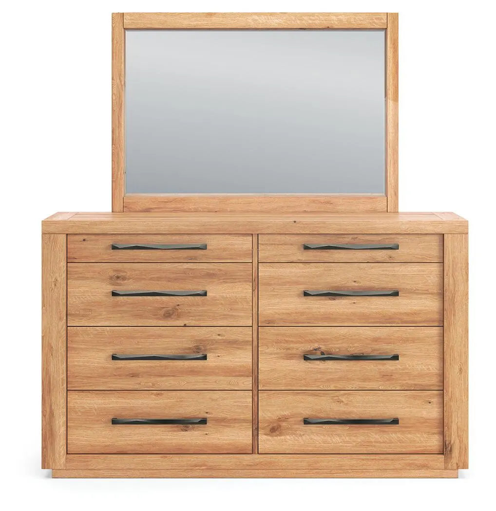 Bracken Dresser and Mirror - Light Brown