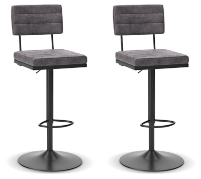 Strumford Bar Height Bar Stool - Gray/Black