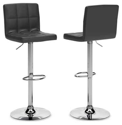 Bellatier Adjustable Height Bar Stool - Black/Chrome Finish