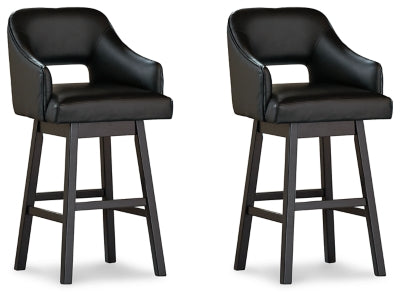 Tallenger Bar Height Bar Stool - Black/Dark Brown