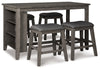 Mesa de comedor alta Caitbrook y 4 taburetes