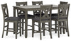 Mesa de comedor y taburetes de bar Caitbrook (juego de 7)