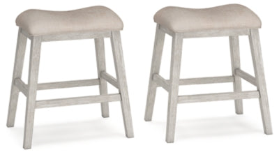Skempton Counter Height Bar Stool - White/Light Brown