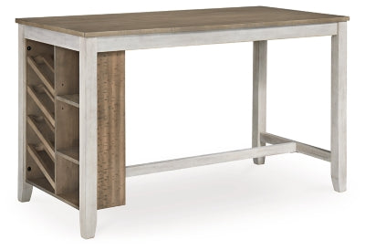 Mesa de comedor de altura de mostrador Skempton - Blanco/Marrón claro