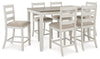 Mesa de comedor y taburetes de bar Skempton (juego de 7)