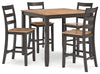 Mesa de comedor Gesthaven de altura de mostrador y 4 taburetes (juego de 5)