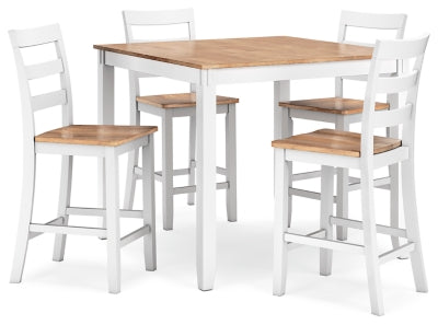 Mesa de comedor Gesthaven de altura de mostrador y 4 taburetes (juego de 5)