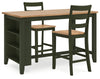 Gesthaven Counter Height Dining Table and 2 Barstools
