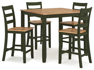 Mesa de comedor Gesthaven de altura de mostrador y 4 taburetes (juego de 5)
