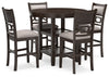 Mesa de comedor alta Langwest y 4 taburetes (juego de 5)